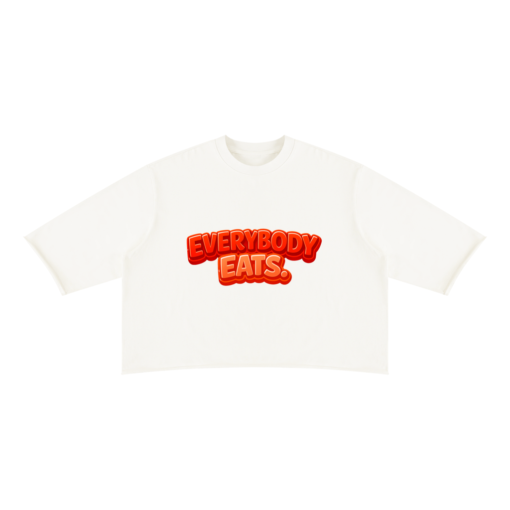 EVERYBODY EATS: AT SUNDOWN - Unisex Mineral Wash Raw Hem Boxy T-Shirt