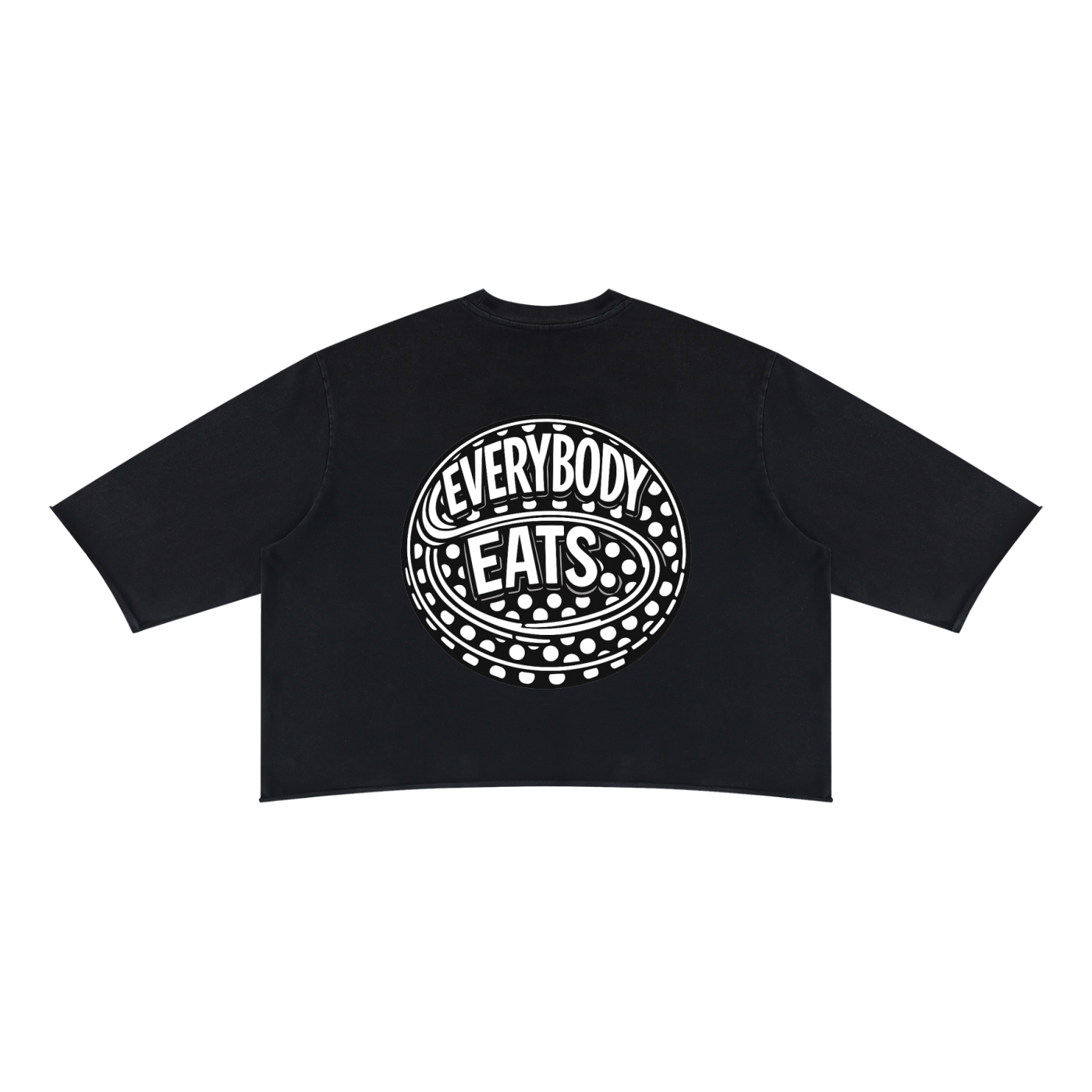 EVERYBODY EATS: POLKA DOTS - Unisex Mineral Wash Raw Hem Boxy T-Shirt