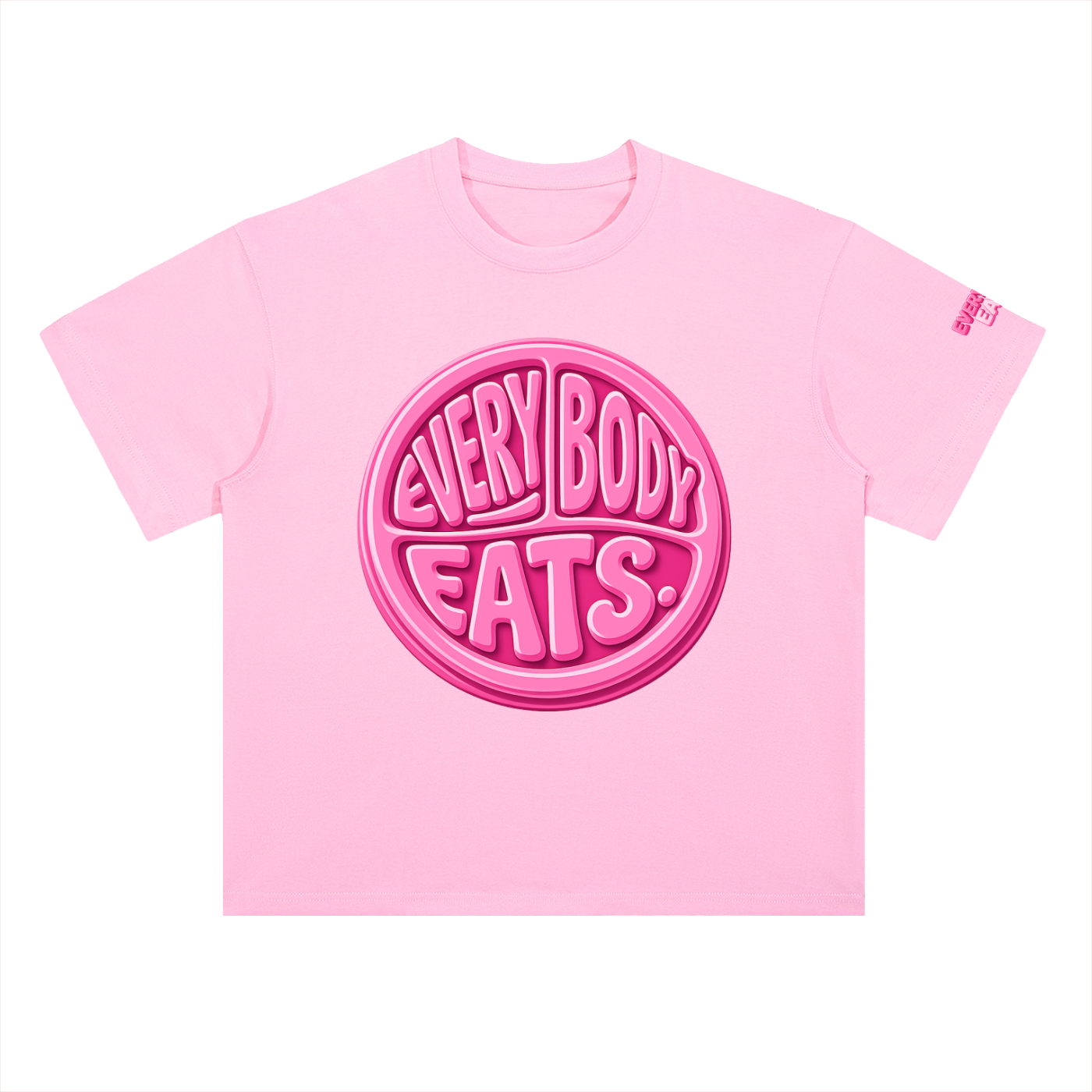 EVERYBODY EATS: BUBBLEGUM - Heavyweight Drop Shoulder Cotton T-Shirt