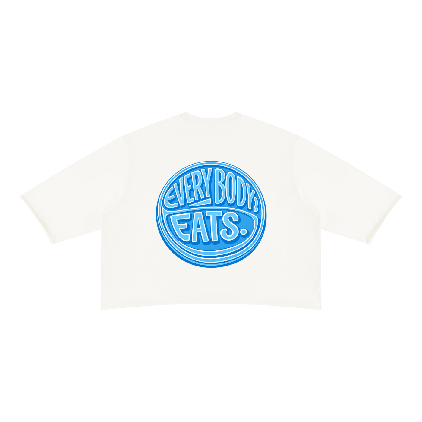 EVERYBODY EATS: BLUE SKY - Unisex Mineral Wash Raw Hem Boxy T-Shirt
