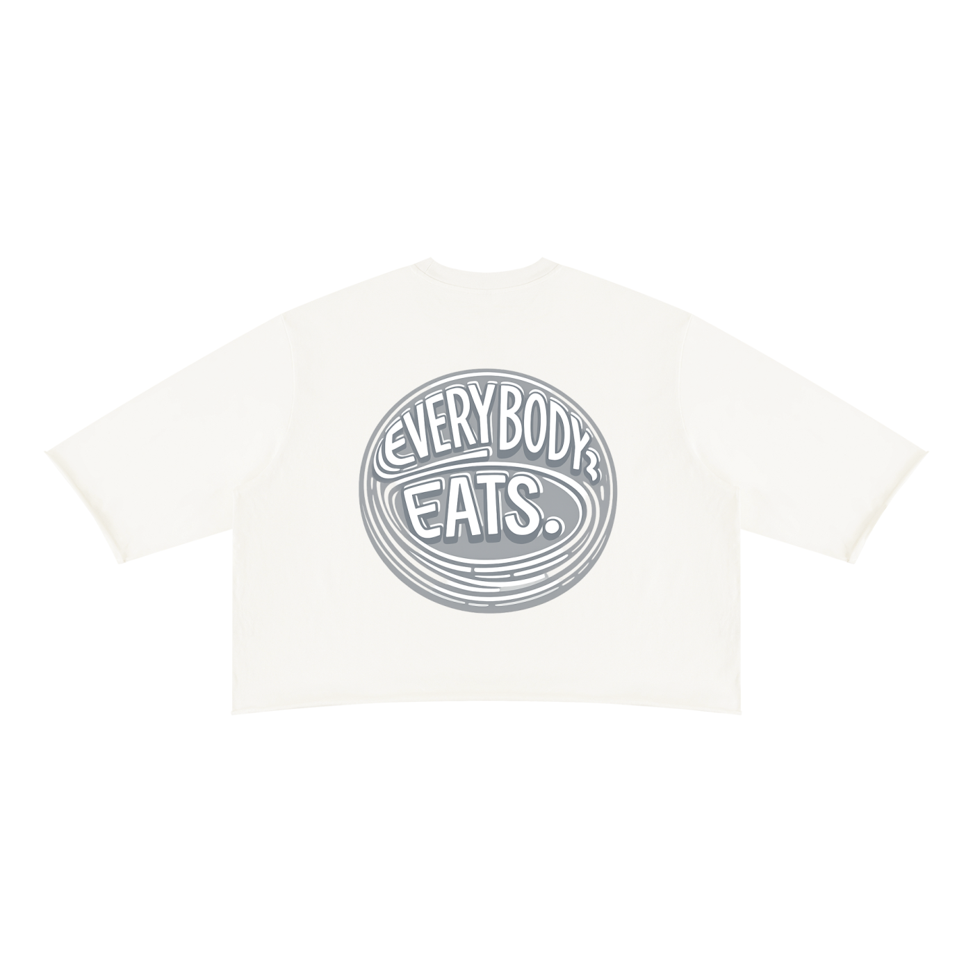 EVERYBODY EATS: TIMBERWOLF - Unisex Mineral Wash Raw Hem Boxy T-Shirt