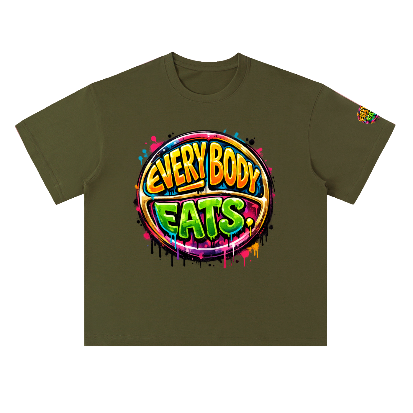 EVERYBODY EATS: PAINT - Heavyweight Drop Shoulder Cotton T-Shirt