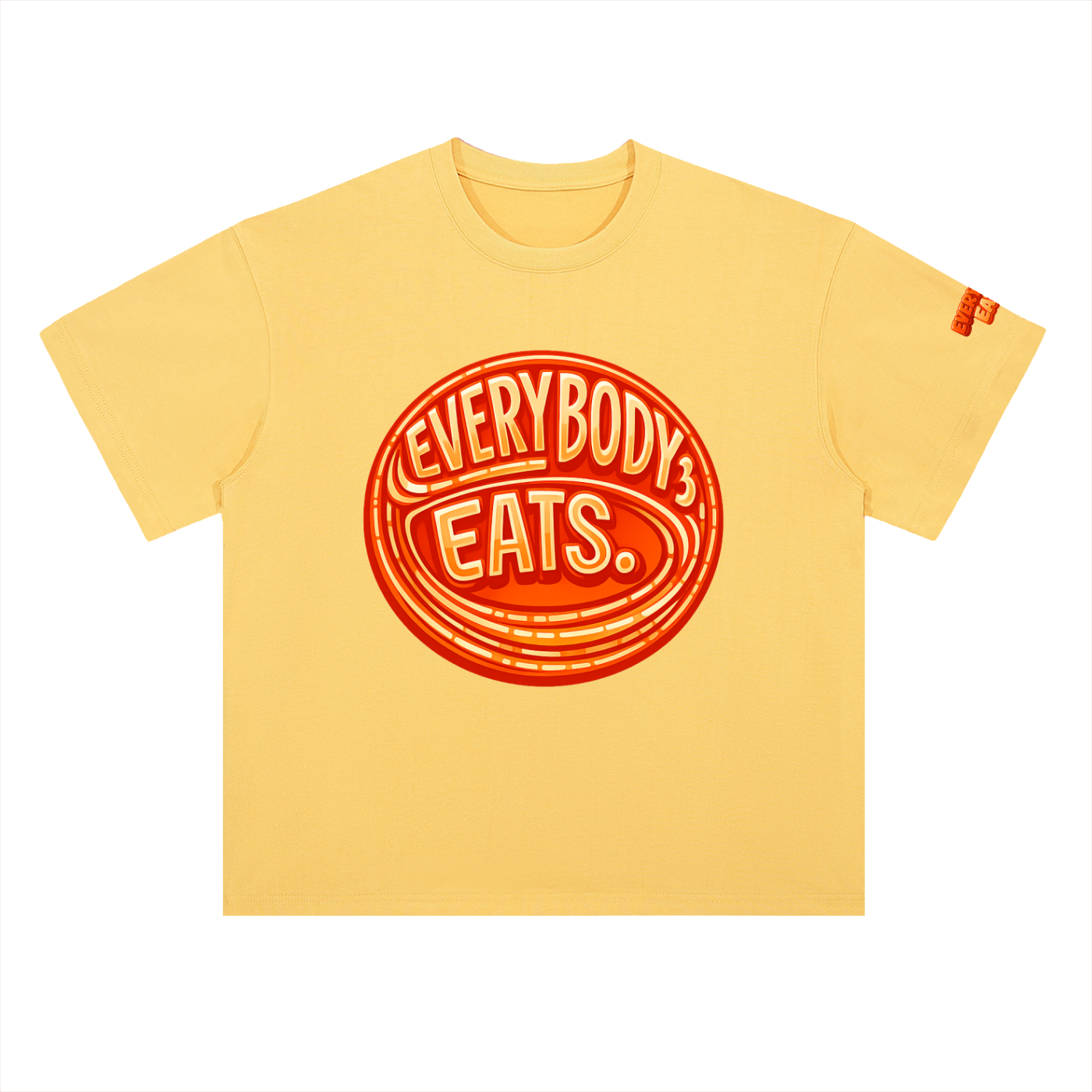 EVERYBODY EATS: ORANGE JUBILEE - Heavyweight Drop Shoulder Cotton T-Shirt