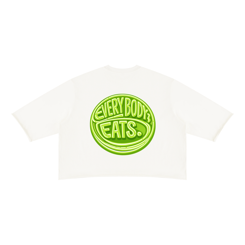 EVERYBODY EATS: LIME - Unisex Mineral Wash Raw Hem Boxy T-Shirt