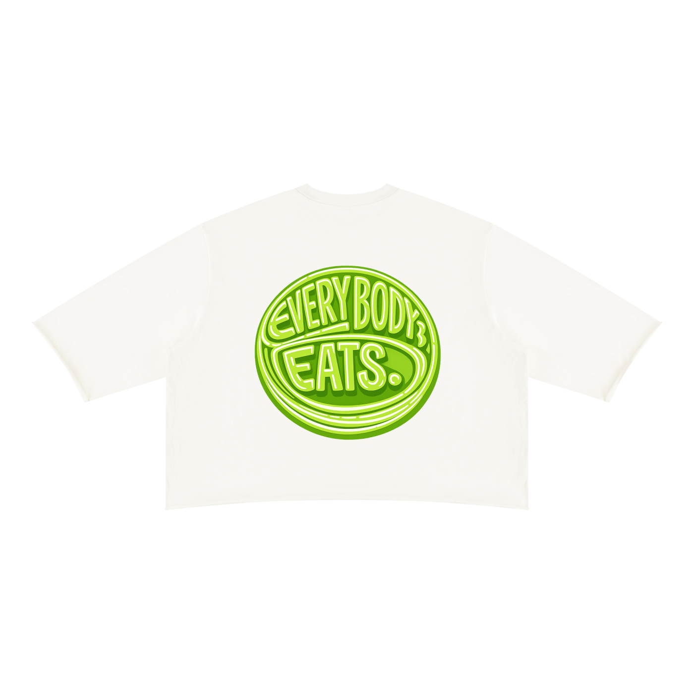 EVERYBODY EATS: LIME - Unisex Mineral Wash Raw Hem Boxy T-Shirt