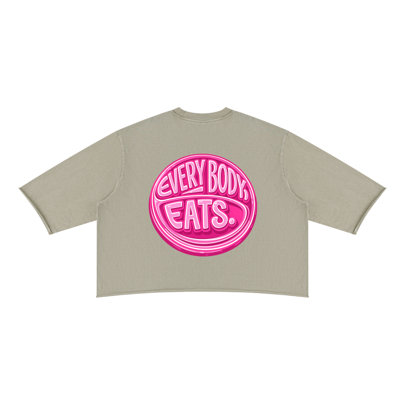 EVERYBODY EATS: STRAWBERRIES - Unisex Mineral Wash Raw Hem Boxy T-Shirt
