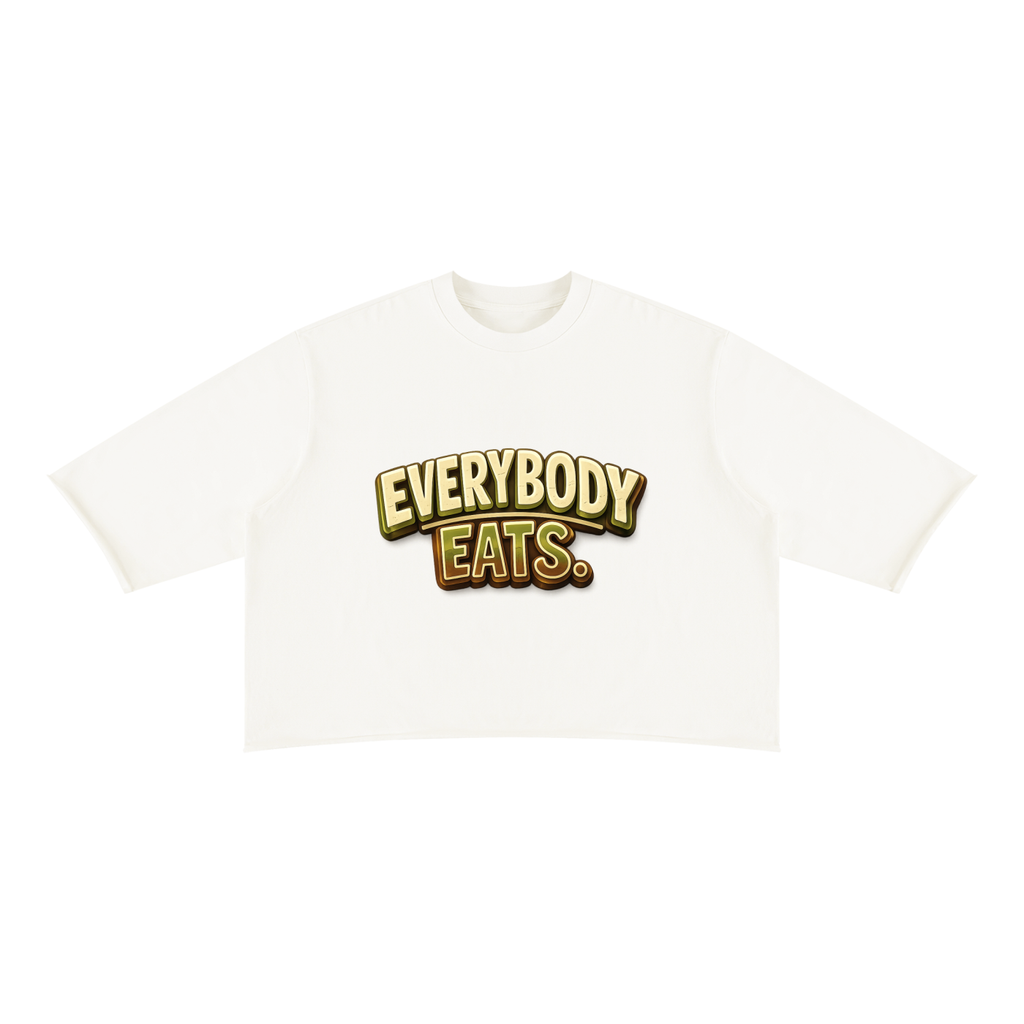 EVERYBODY EATS: PATINA - Unisex Mineral Wash Raw Hem Boxy T-Shirt