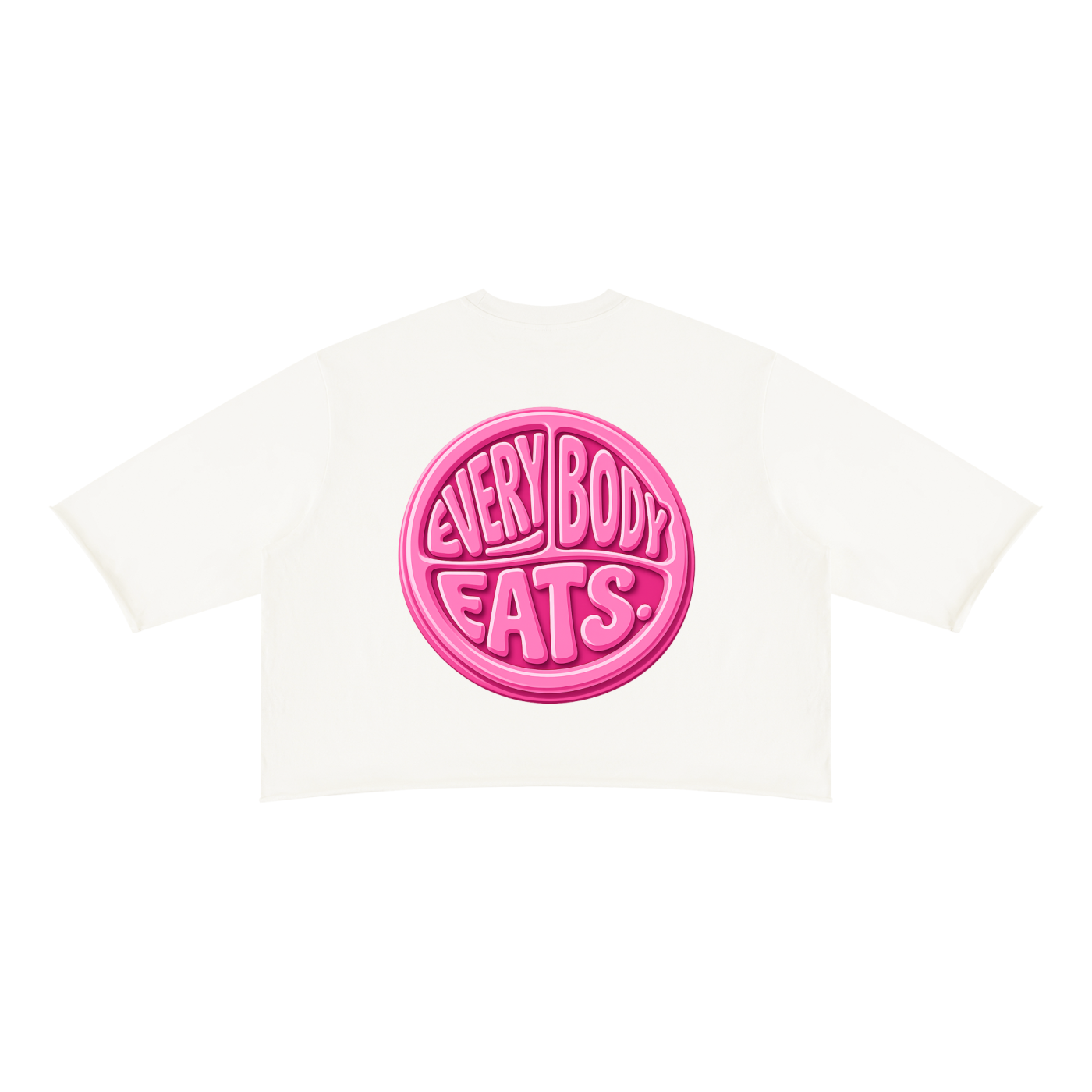 EVERYBODY EATS: BUBBLEGUM - Unisex Mineral Wash Raw Hem Boxy T-Shirt