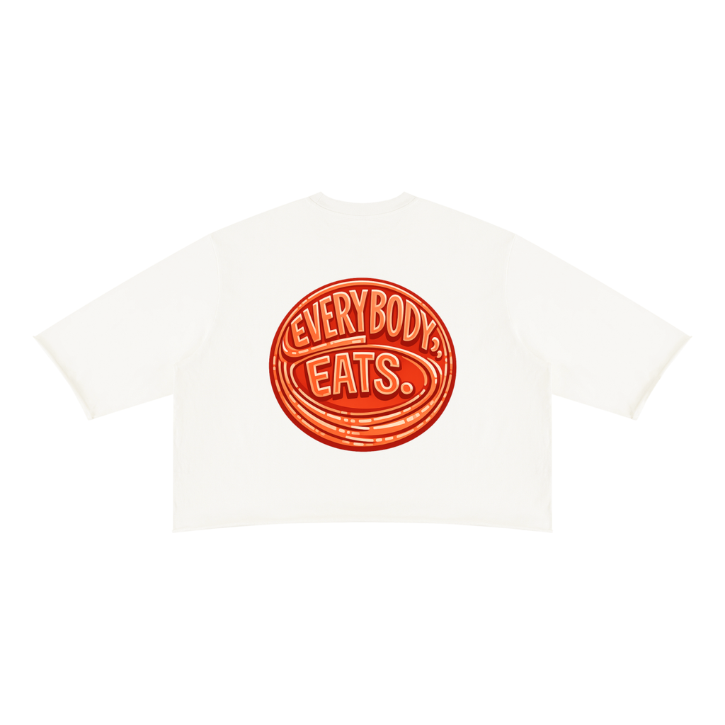 EVERYBODY EATS: AT SUNDOWN - Unisex Mineral Wash Raw Hem Boxy T-Shirt