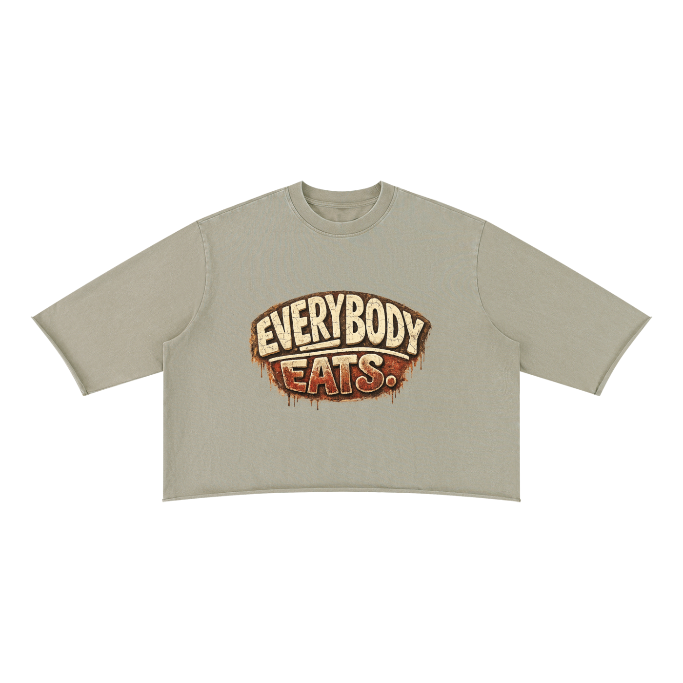 EVERYBODY EATS: DIRT - Unisex Mineral Wash Raw Hem Boxy T-Shirt