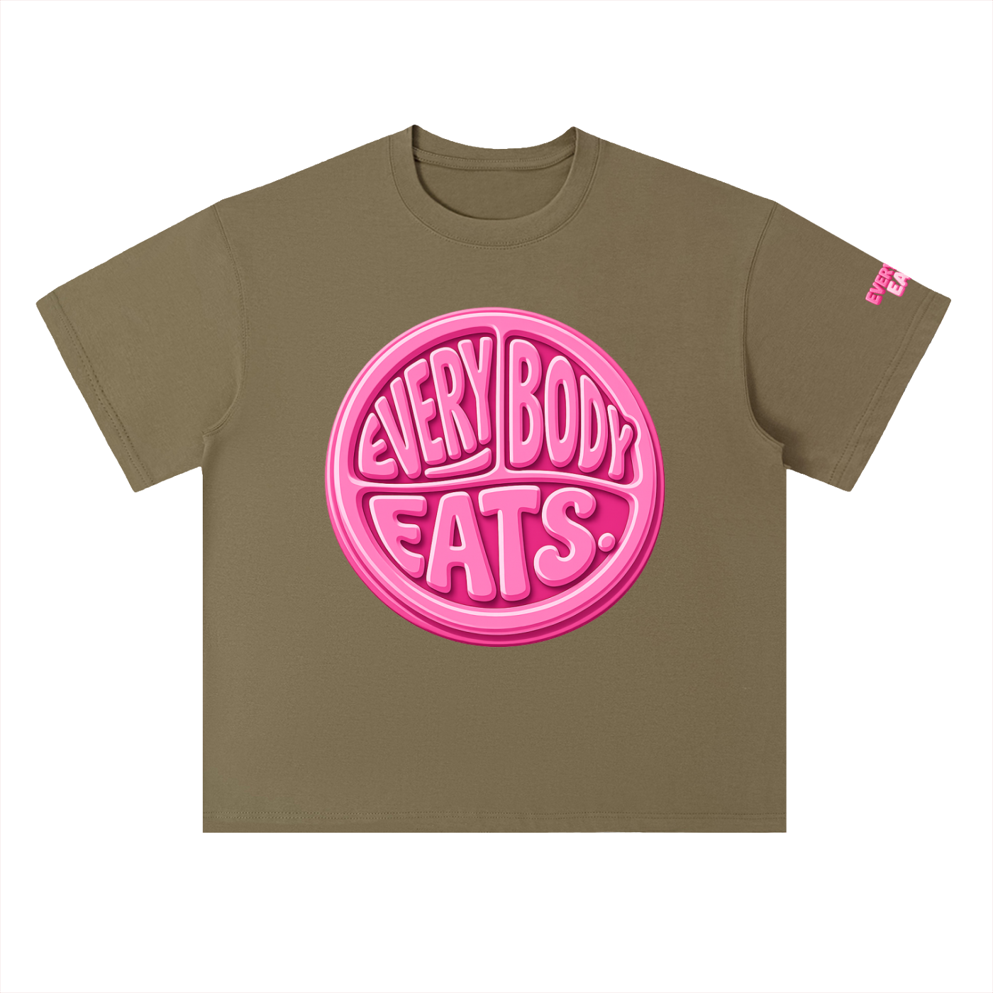 EVERYBODY EATS: BUBBLEGUM - Heavyweight Drop Shoulder Cotton T-Shirt