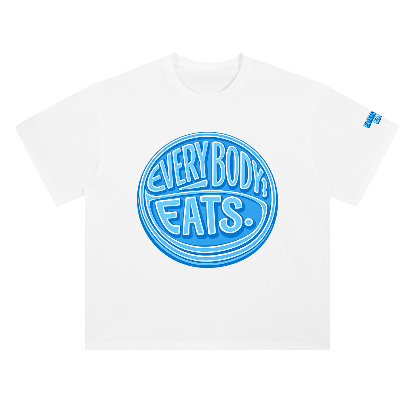 EVERYBODY EATS: BLUE SKY - Heavyweight Drop Shoulder Cotton T-Shirt