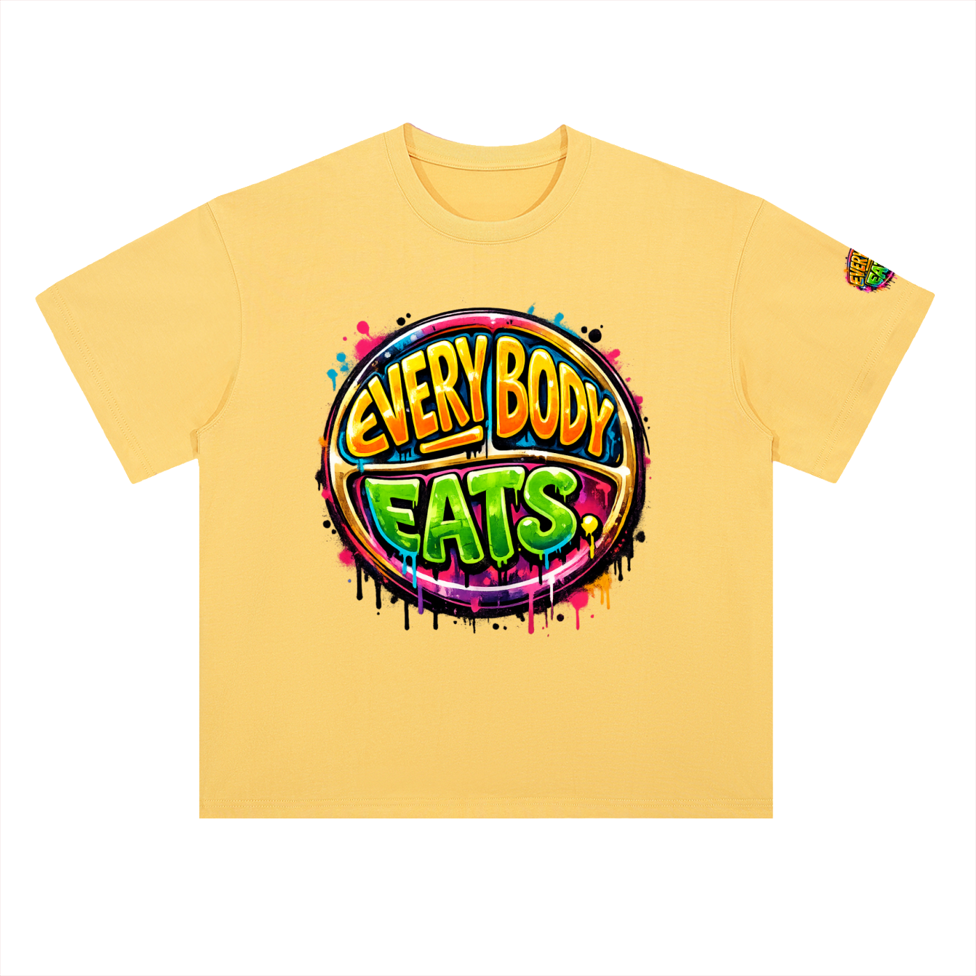 EVERYBODY EATS: PAINT - Heavyweight Drop Shoulder Cotton T-Shirt