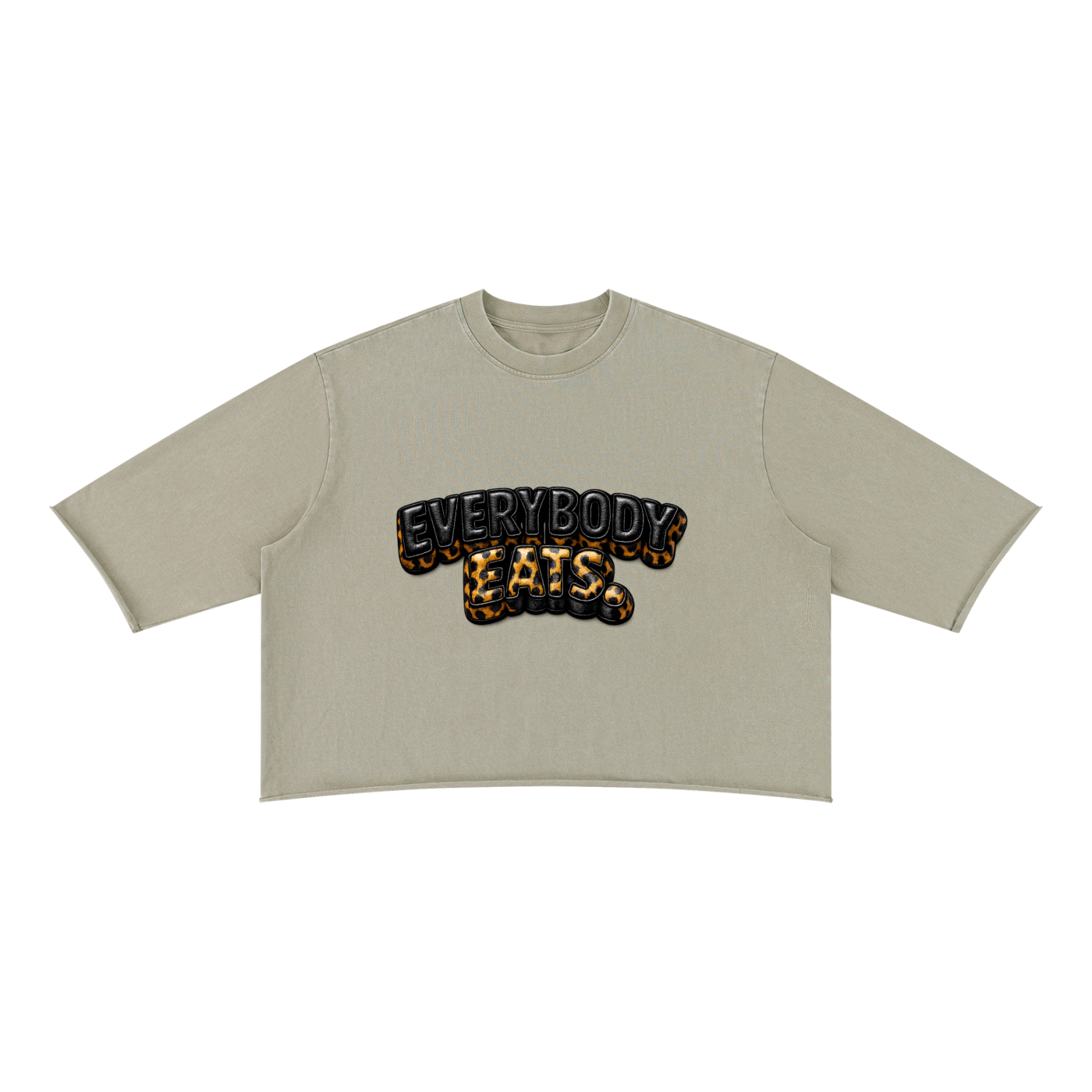 EVERYBODY EATS: CHEETAH - Unisex Mineral Wash Raw Hem Boxy T-Shirt