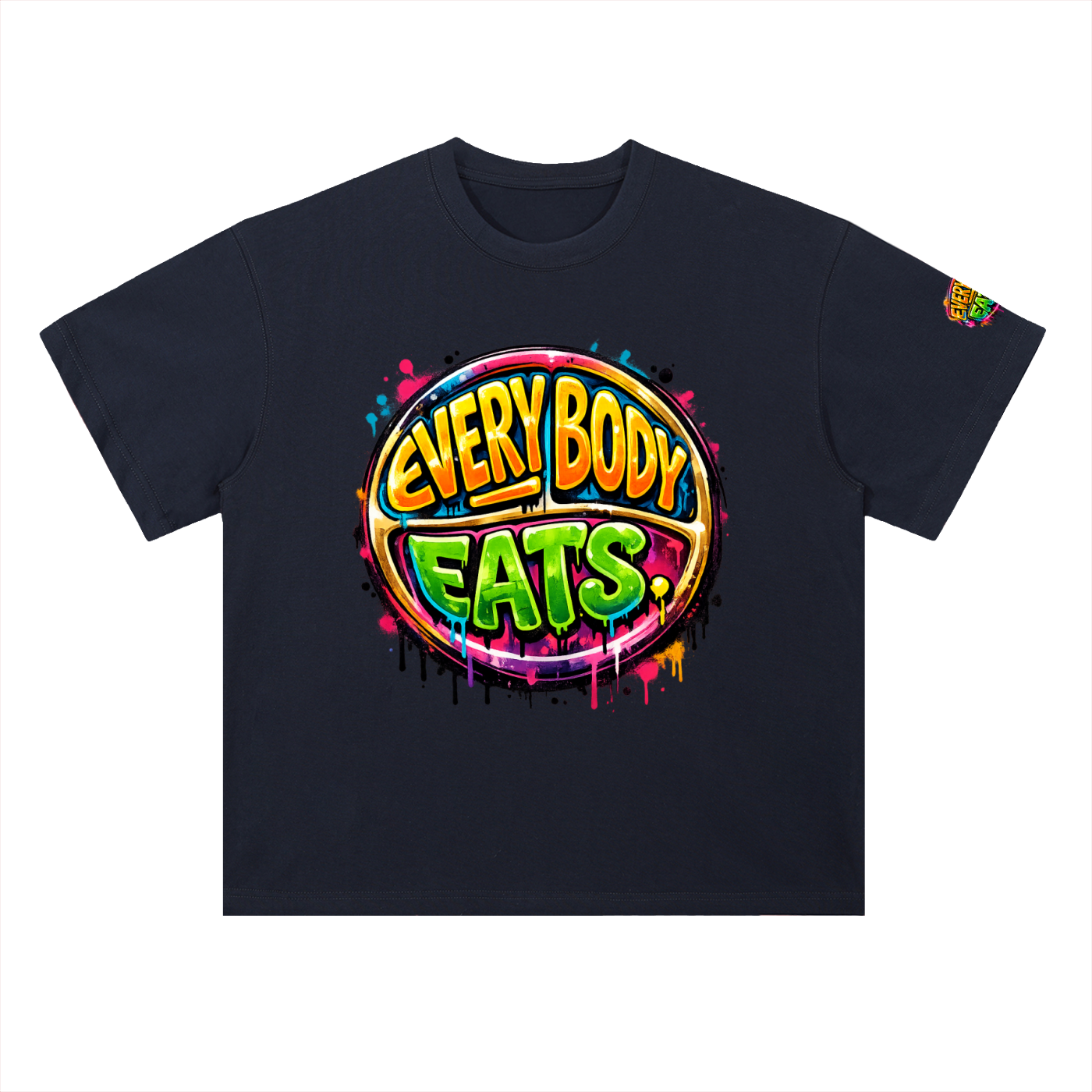 EVERYBODY EATS: PAINT - Heavyweight Drop Shoulder Cotton T-Shirt