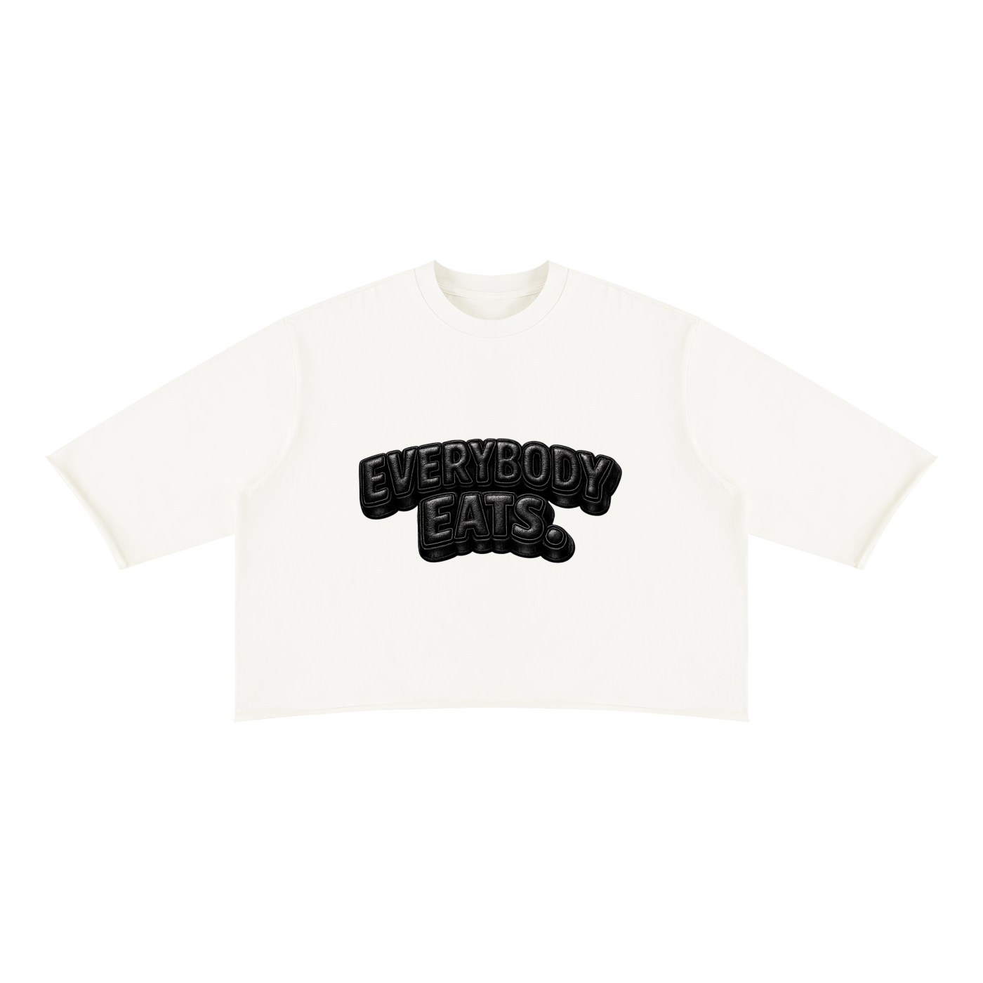 EVERYBODY EATS: LEATHER - Unisex Mineral Wash Raw Hem Boxy T-Shirt