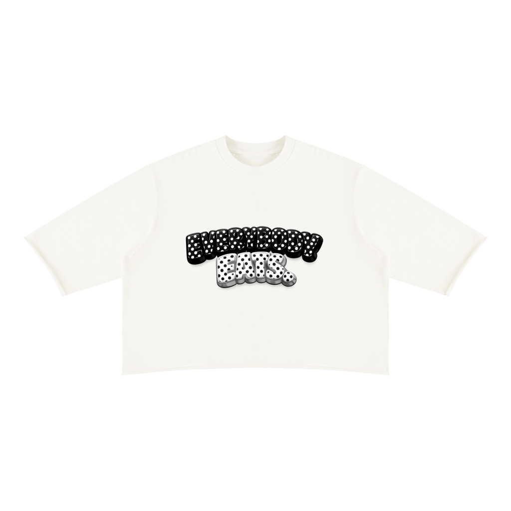EVERYBODY EATS: POLKA DOTS - Unisex Mineral Wash Raw Hem Boxy T-Shirt