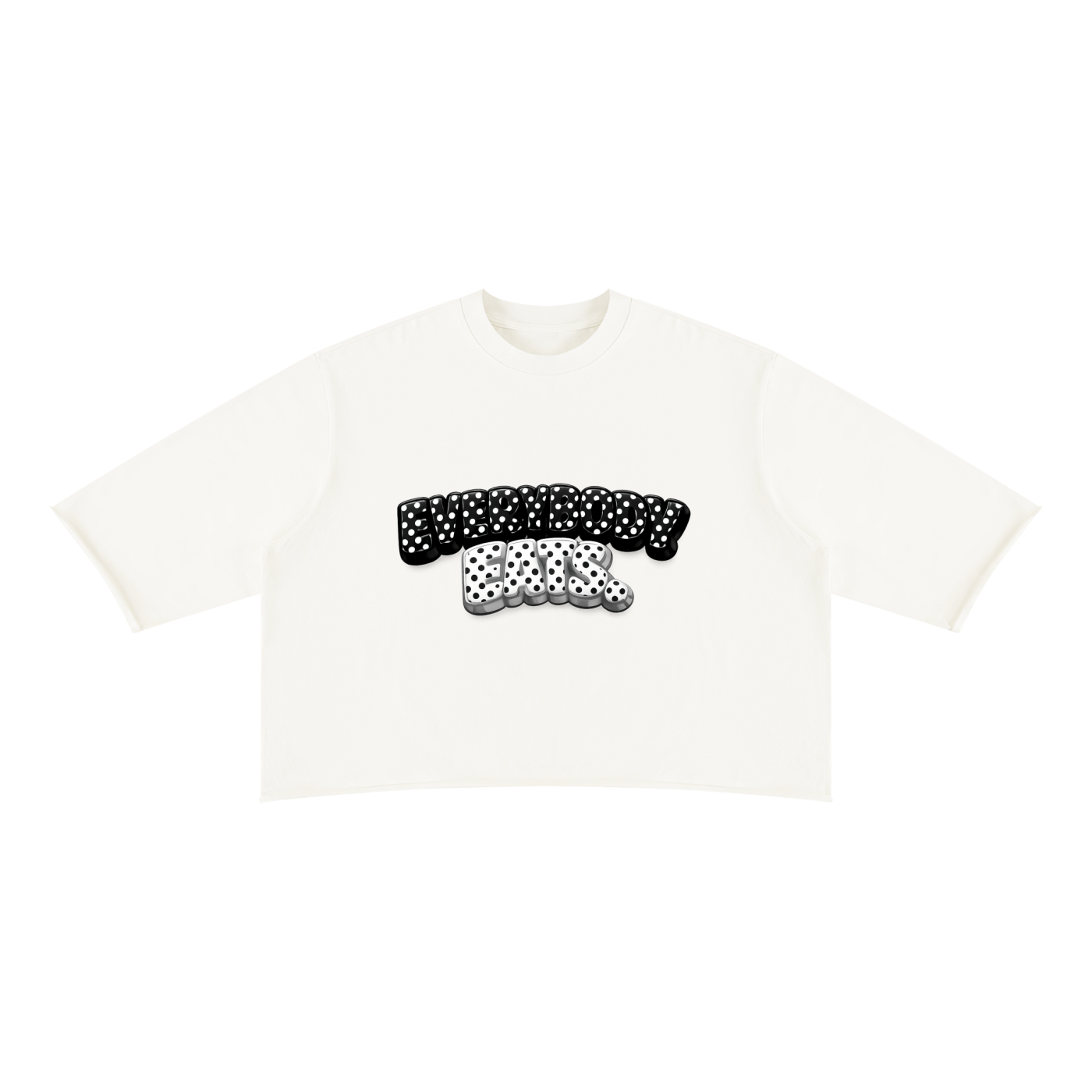 EVERYBODY EATS: POLKA DOTS - Unisex Mineral Wash Raw Hem Boxy T-Shirt