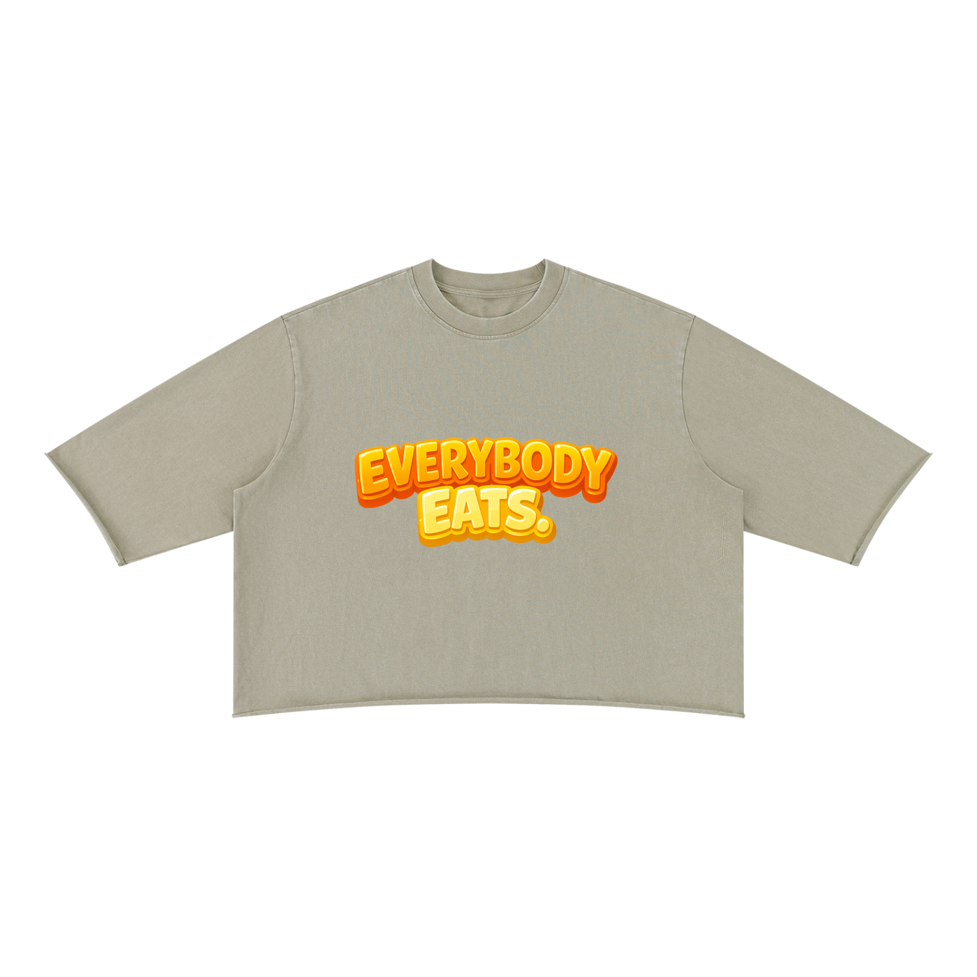EVERYBODY EATS: MAC N CHEESE - Unisex Mineral Wash Raw Hem Boxy T-Shirt