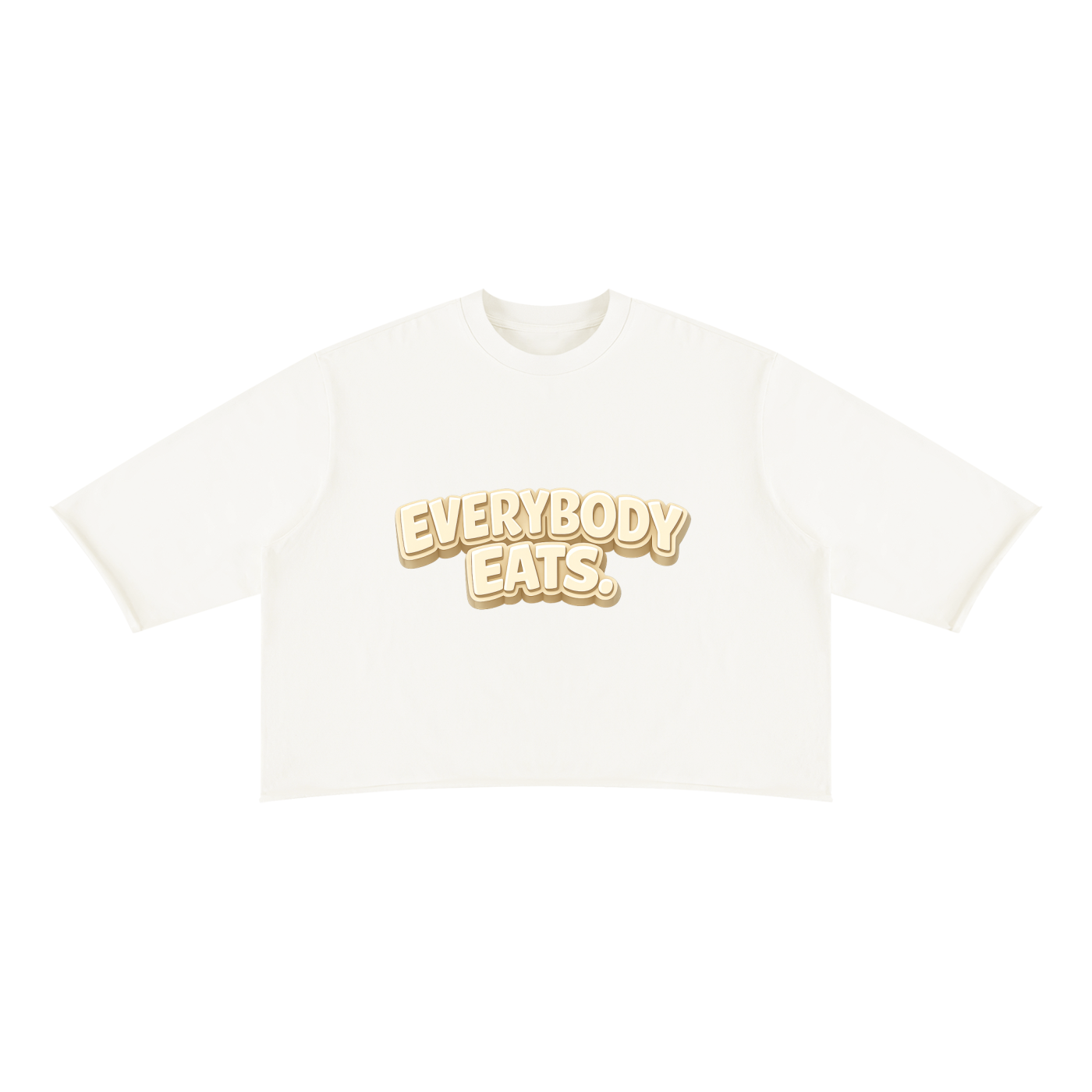 EVERYBODY EATS: VANILLA CREAM - Unisex Mineral Wash Raw Hem Boxy T-Shirt