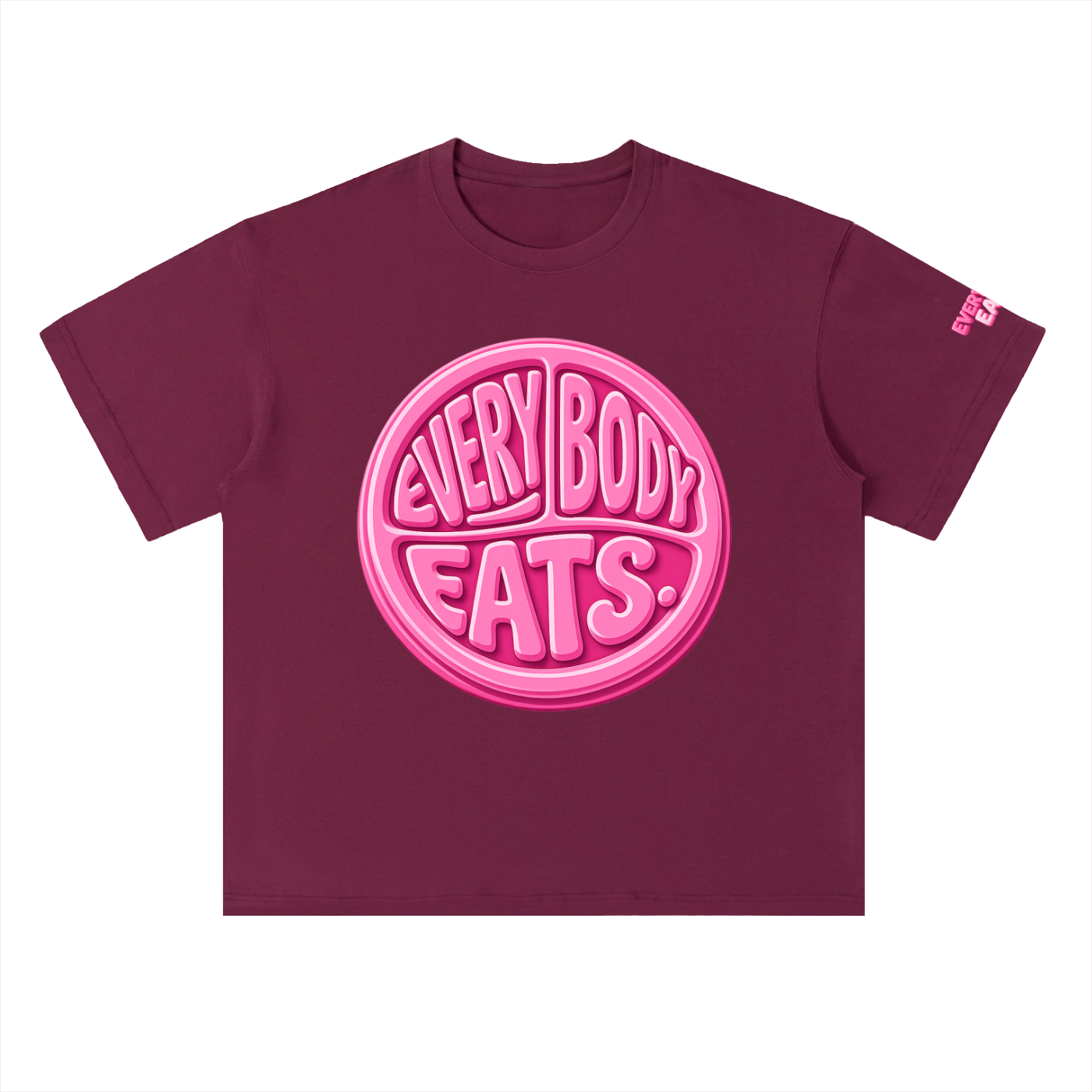 EVERYBODY EATS: BUBBLEGUM - Heavyweight Drop Shoulder Cotton T-Shirt