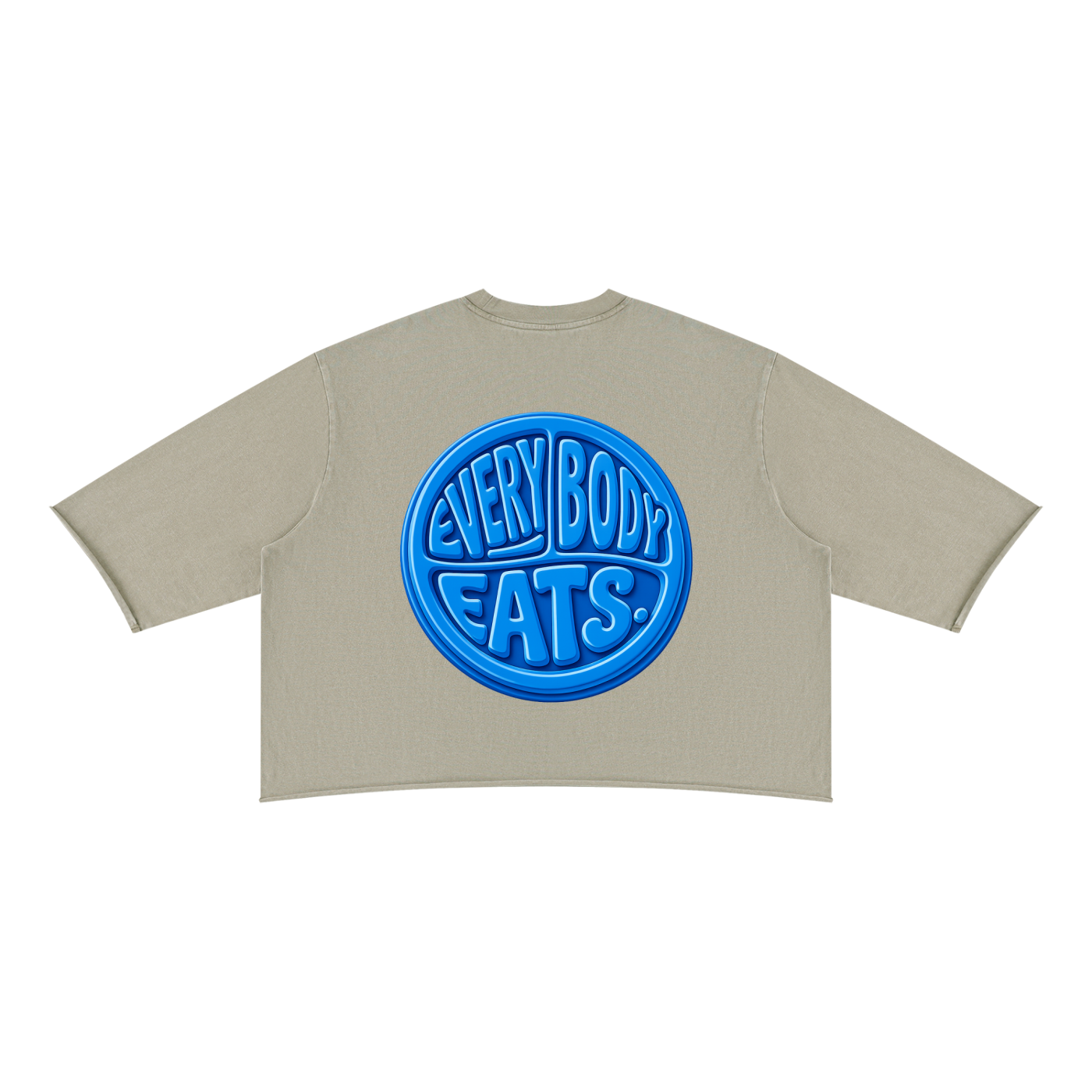 EVERYBODY EATS: BLUEBERRIES - Unisex Mineral Wash Raw Hem Boxy T-Shirt
