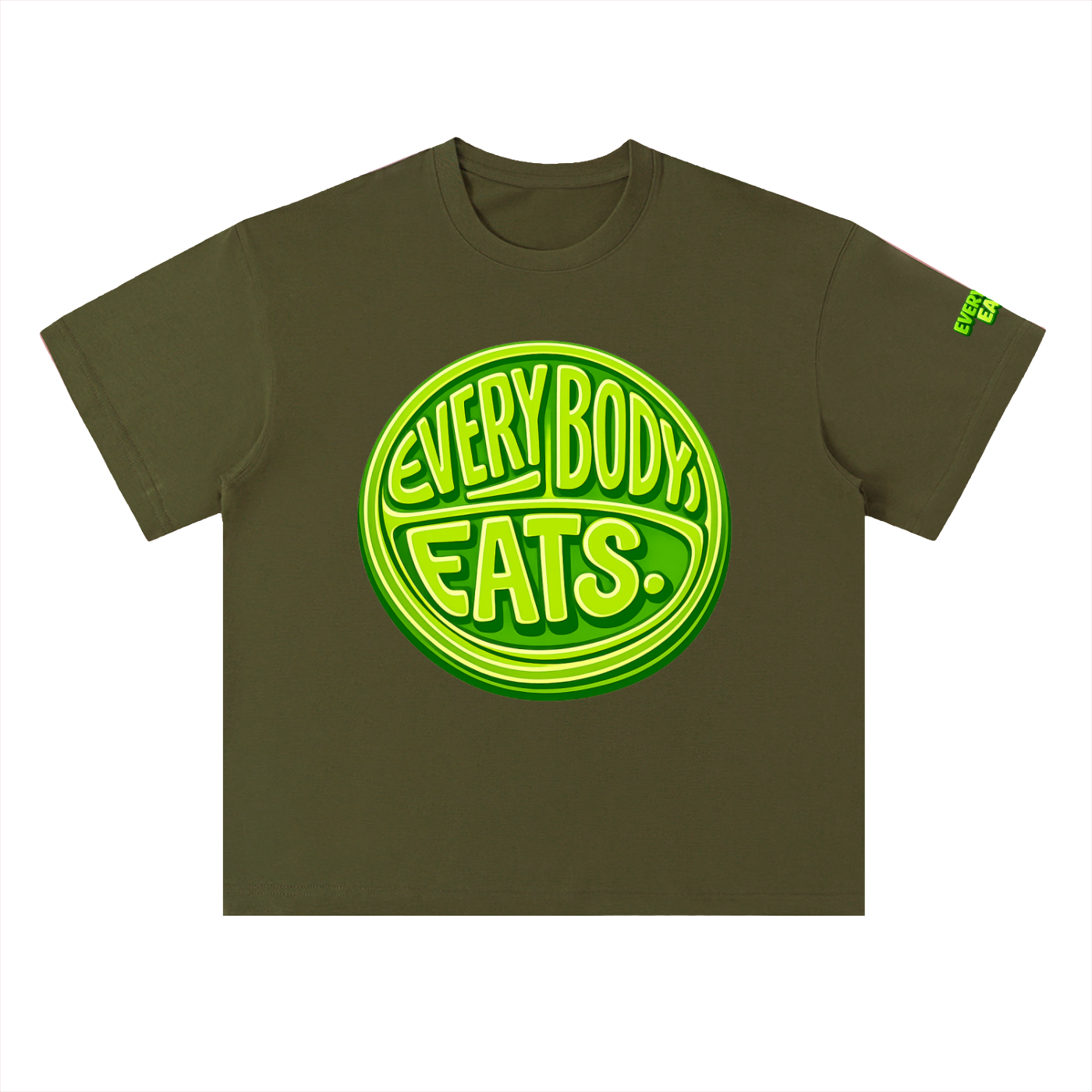 EVERYBODY EATS: LIME - Heavyweight Drop Shoulder Cotton T-Shirt