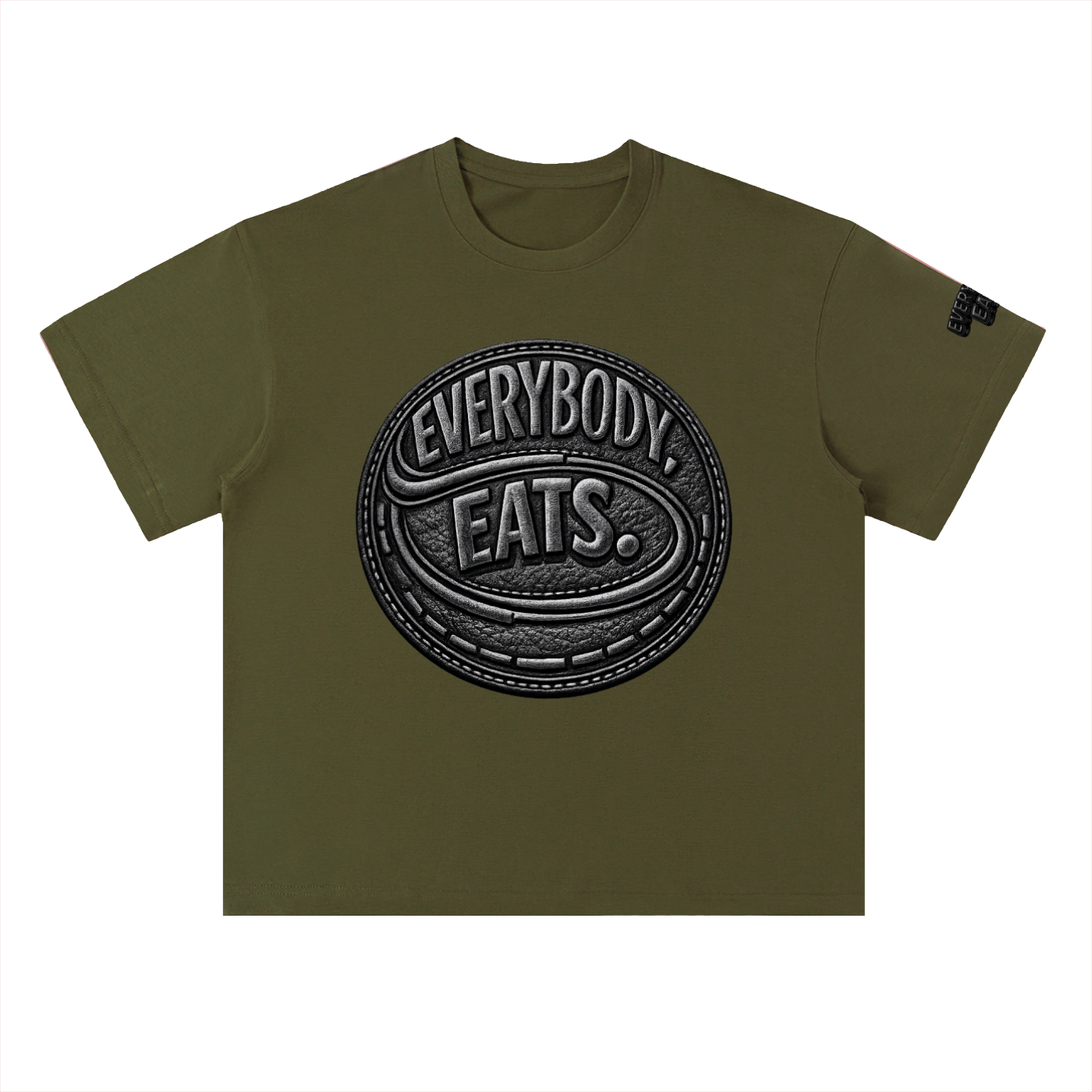 EVERYBODY EATS: LEATHER - Heavyweight Drop Shoulder Cotton T-Shirt
