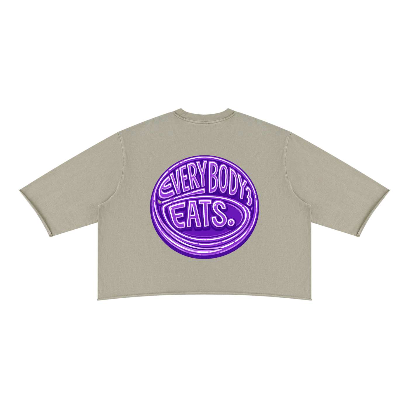 EVERYBODY EATS: BUTTERFLY PEAS - Unisex Mineral Wash Raw Hem Boxy T-Shirt