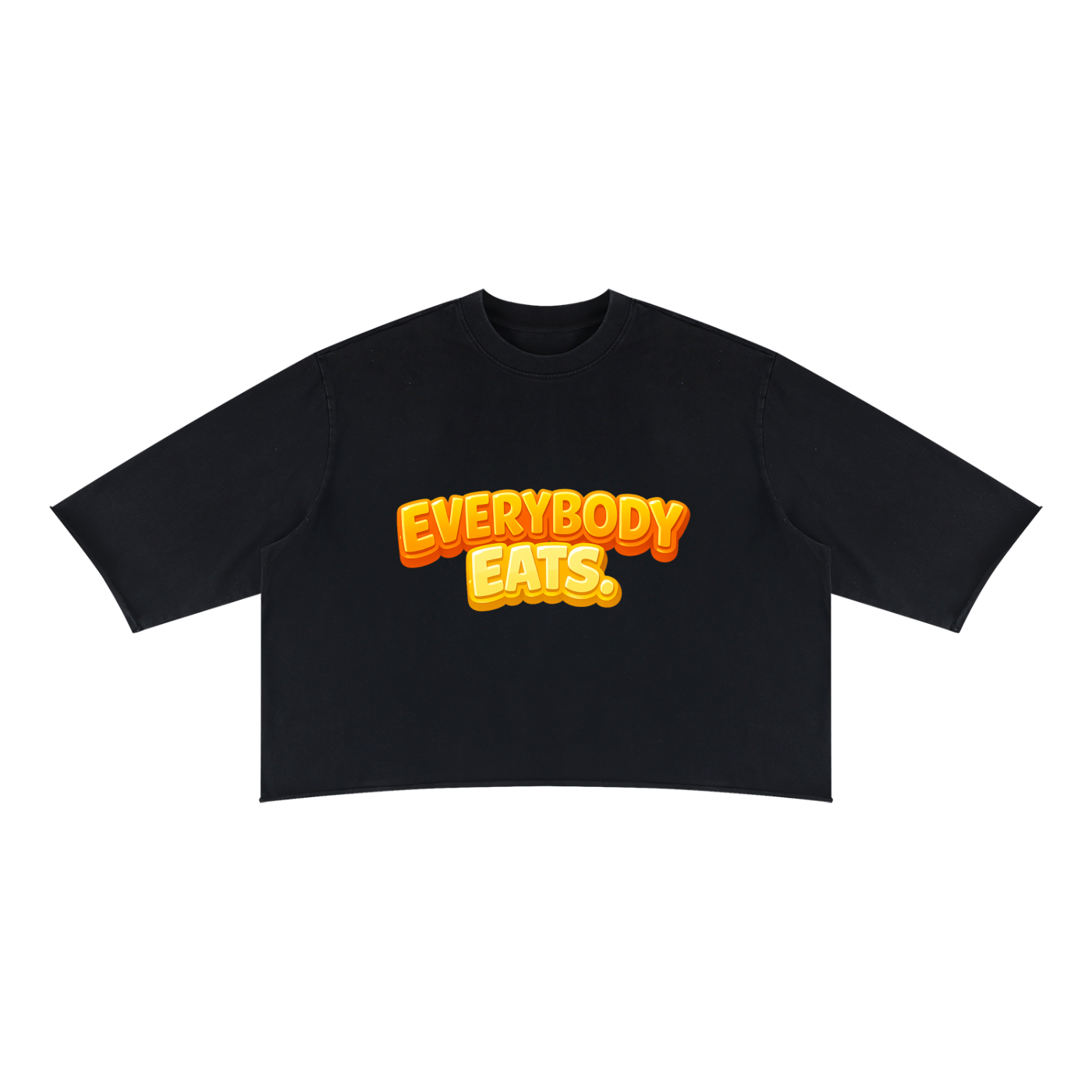EVERYBODY EATS: MAC N CHEESE - Unisex Mineral Wash Raw Hem Boxy T-Shirt