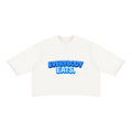 EVERYBODY EATS: BLUE SKY - Unisex Mineral Wash Raw Hem Boxy T-Shirt