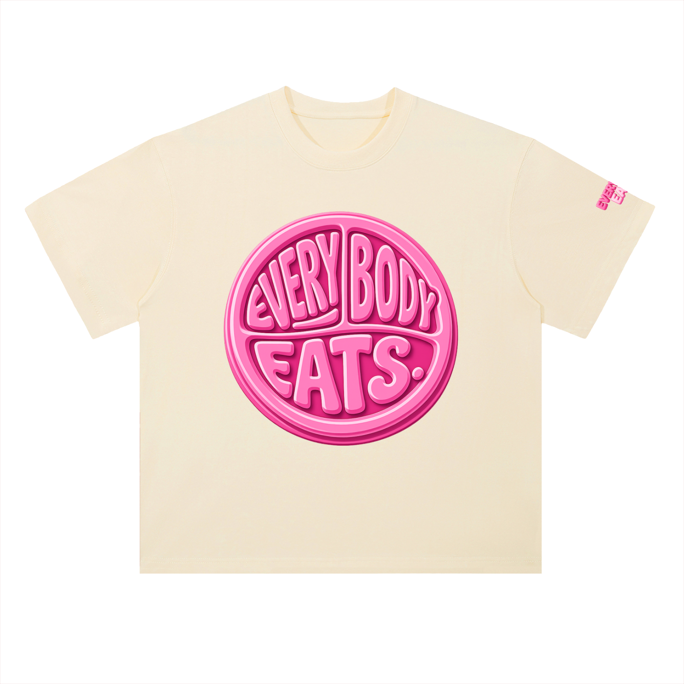 EVERYBODY EATS: BUBBLEGUM - Heavyweight Drop Shoulder Cotton T-Shirt