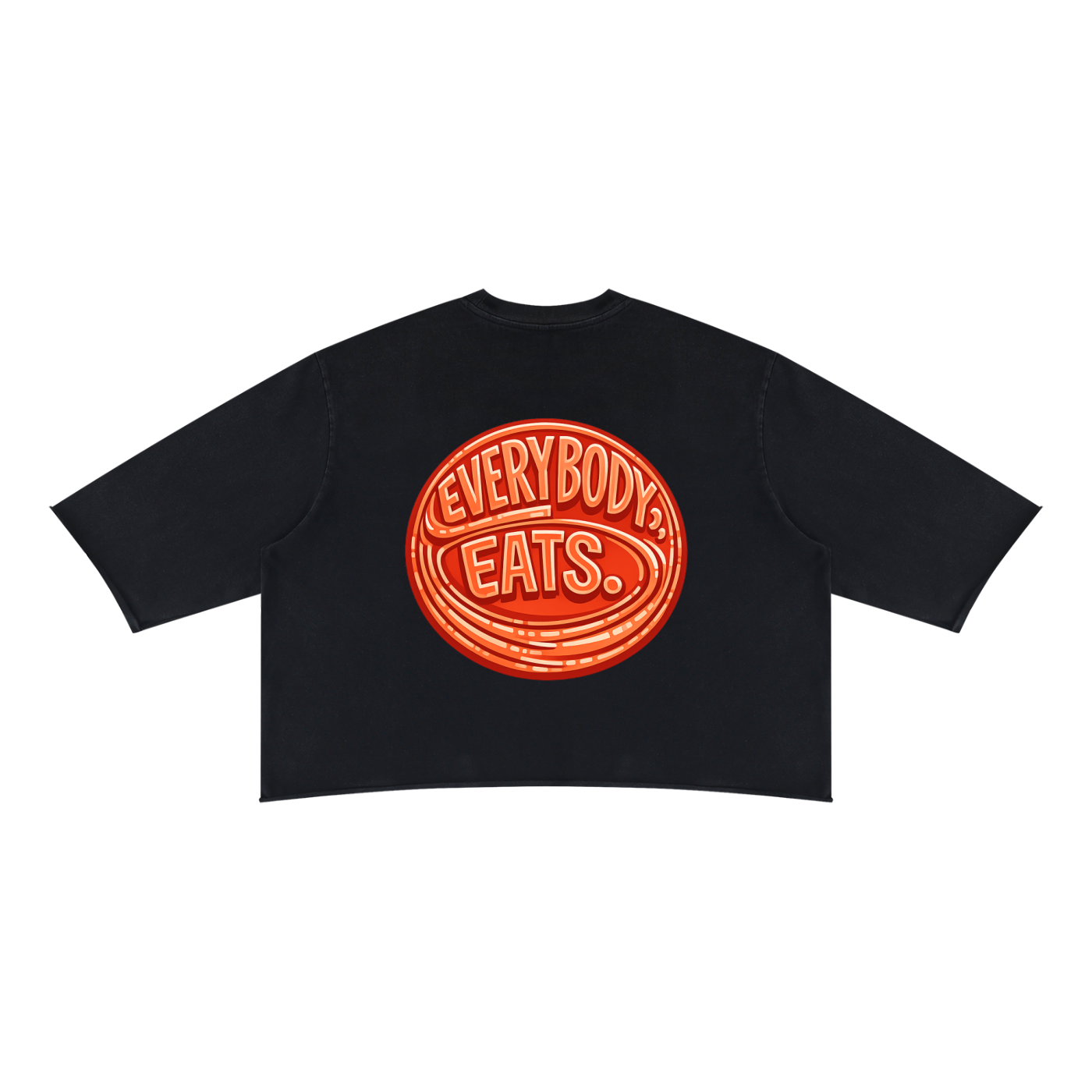 EVERYBODY EATS: AT SUNDOWN - Unisex Mineral Wash Raw Hem Boxy T-Shirt