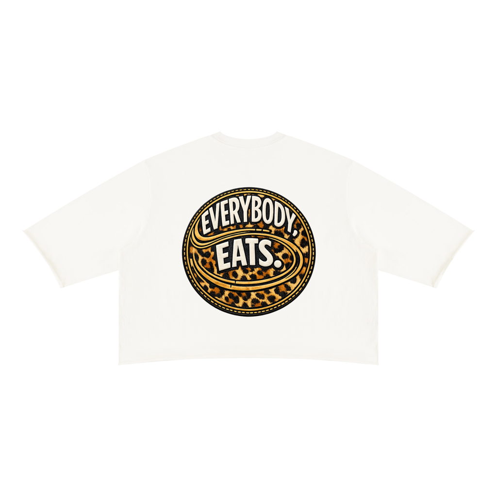 EVERYBODY EATS: CHEETAH - Unisex Mineral Wash Raw Hem Boxy T-Shirt