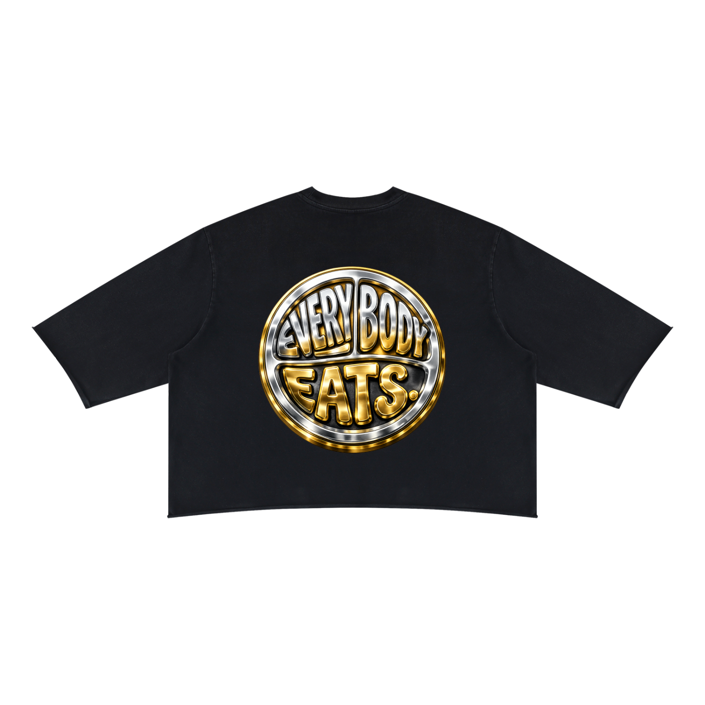 EVERYBODY EATS: CHROME - Unisex Mineral Wash Raw Hem Boxy T-Shirt