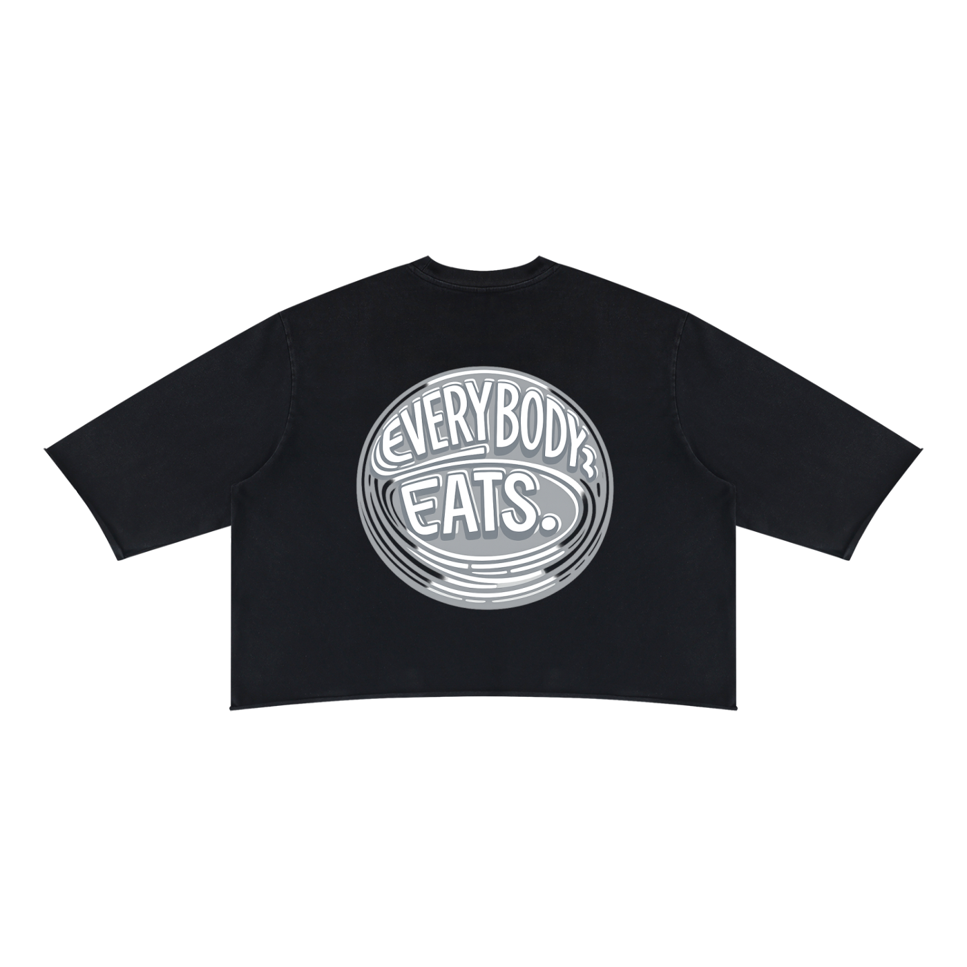 EVERYBODY EATS: TIMBERWOLF - Unisex Mineral Wash Raw Hem Boxy T-Shirt