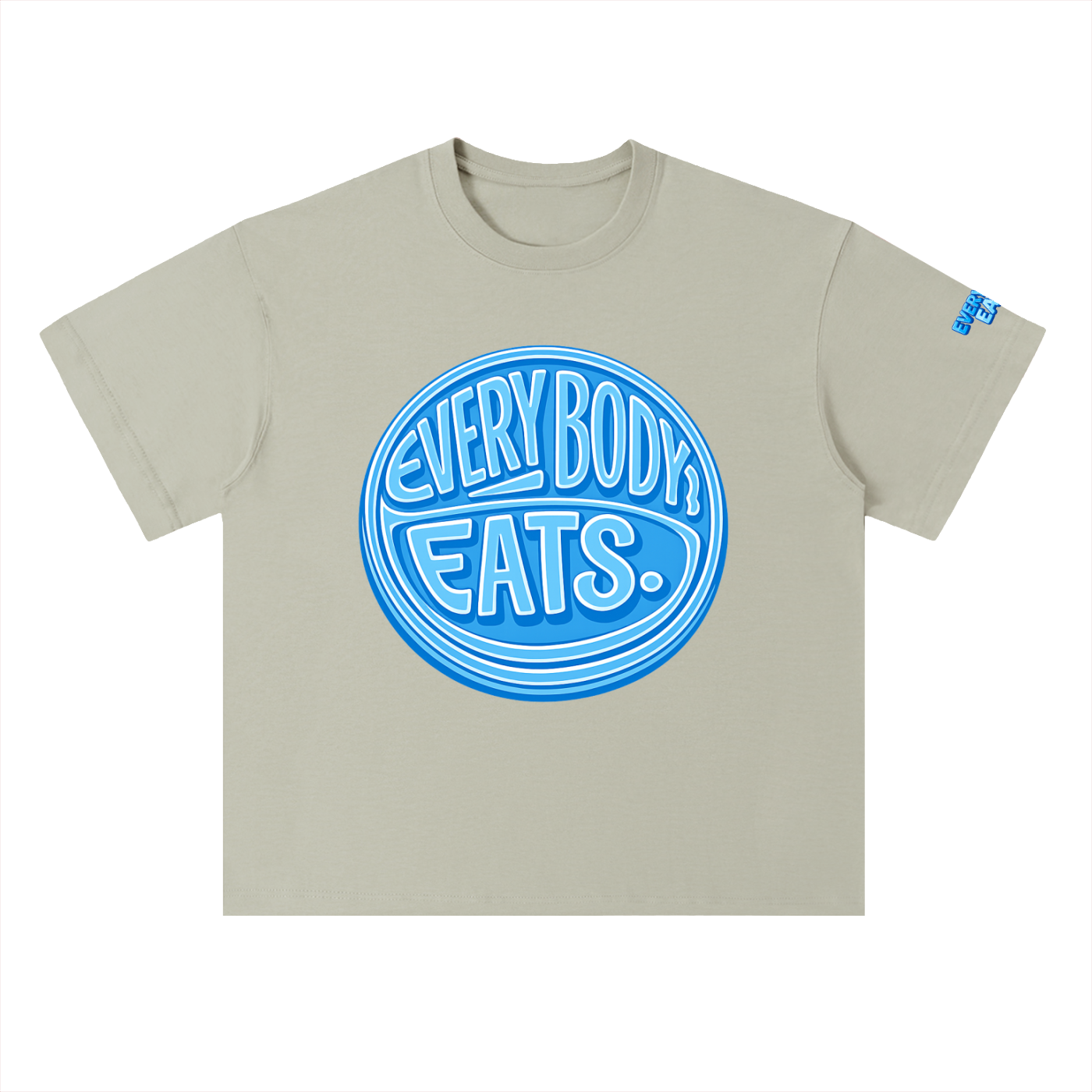 EVERYBODY EATS: BLUE SKY - Heavyweight Drop Shoulder Cotton T-Shirt