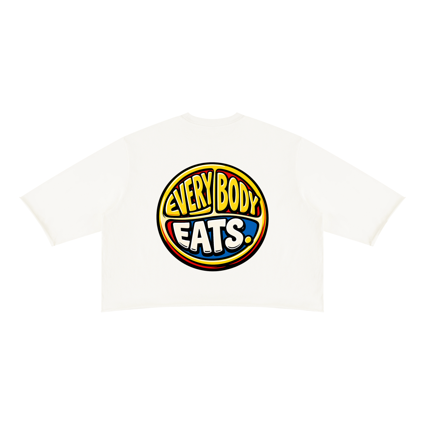 EVERYBODY EATS: COMIC STRIPS - Unisex Mineral Wash Raw Hem Boxy T-Shirt