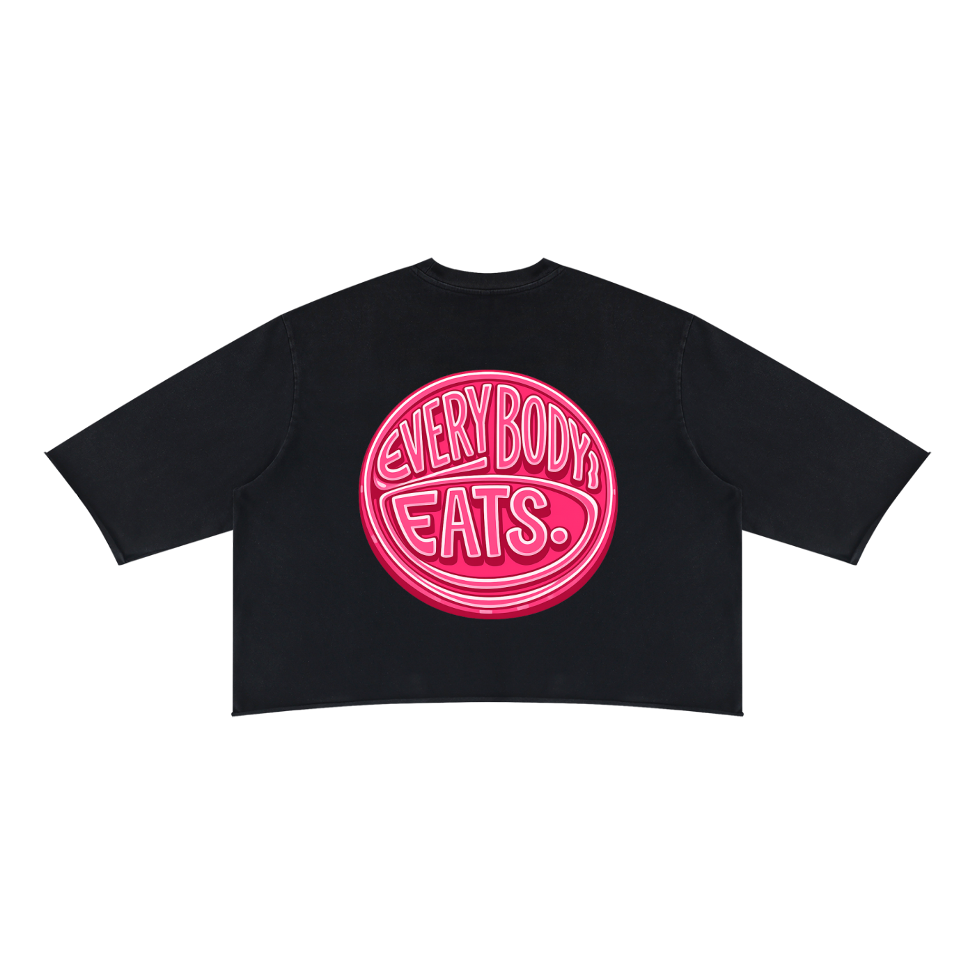 EVERYBODY EATS: STRAWBERRY JAM - Unisex Mineral Wash Raw Hem Boxy T-Shirt