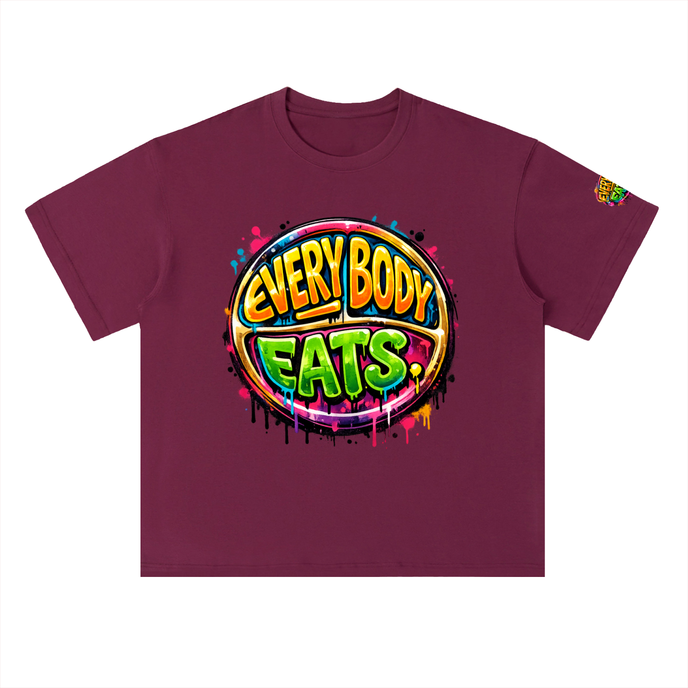 EVERYBODY EATS: PAINT - Heavyweight Drop Shoulder Cotton T-Shirt
