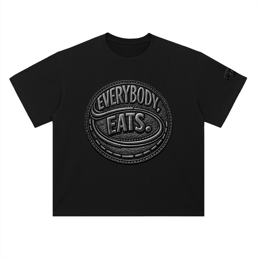 EVERYBODY EATS: LEATHER - Heavyweight Drop Shoulder Cotton T-Shirt