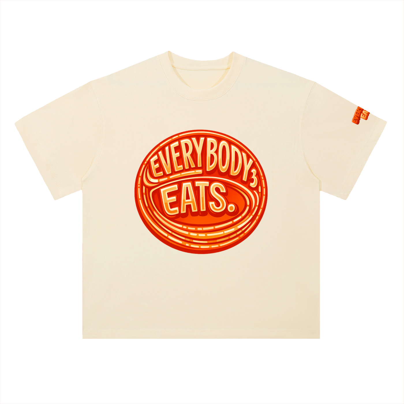 EVERYBODY EATS: ORANGE JUBILEE - Heavyweight Drop Shoulder Cotton T-Shirt