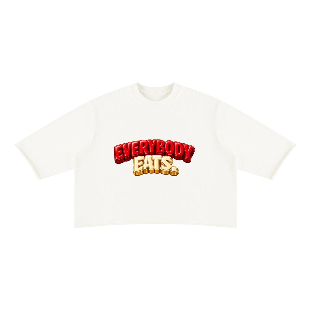 EVERYBODY EATS: CHERRY VANILLA COKE - Unisex Mineral Wash Raw Hem Boxy T-Shirt