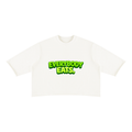 EVERYBODY EATS: GREEN APPLES - Unisex Mineral Wash Raw Hem Boxy T-Shirt