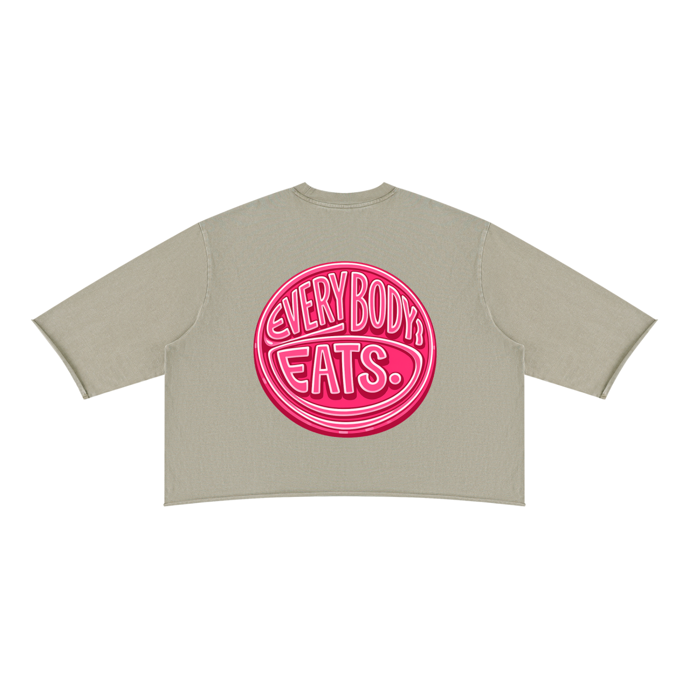 EVERYBODY EATS: STRAWBERRY JAM - Unisex Mineral Wash Raw Hem Boxy T-Shirt